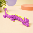 3D Printed Articulated Dragon | Flexible Fidget Dragon Toy (Green & Purple)