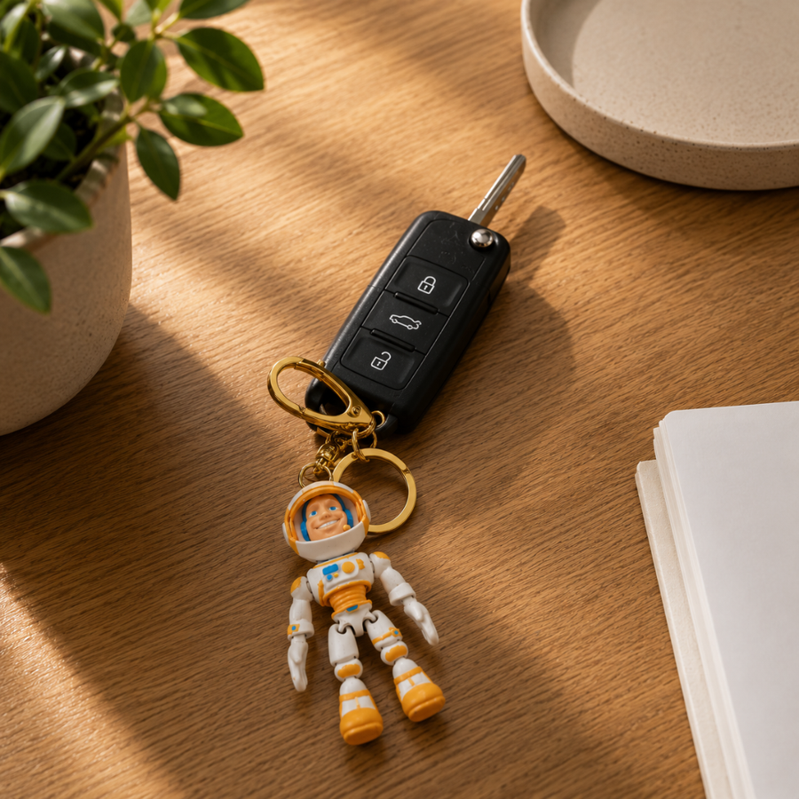 Cute Astronaut 3D Printed Keychain | Space Explorer Bag & Key Charm