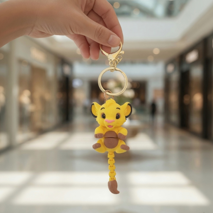 Cute Lion 3D Printed Keychain | Backpack, School Bag & Car Key Charm