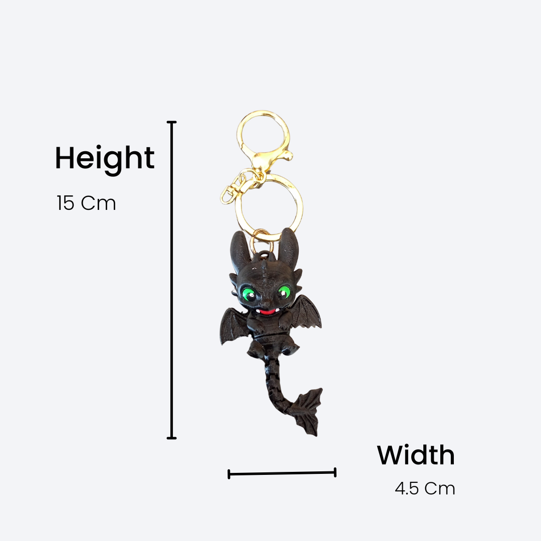3D Printed Dragon Keychain Set (Pack of 3)