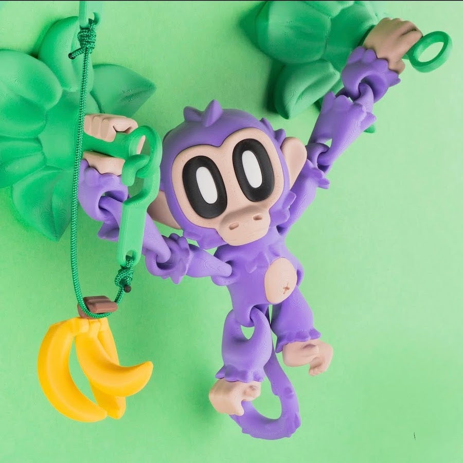 Jamun the Monkey - Set of 3 (Three Monkey+Three Magnetic Flower+Three Banana)