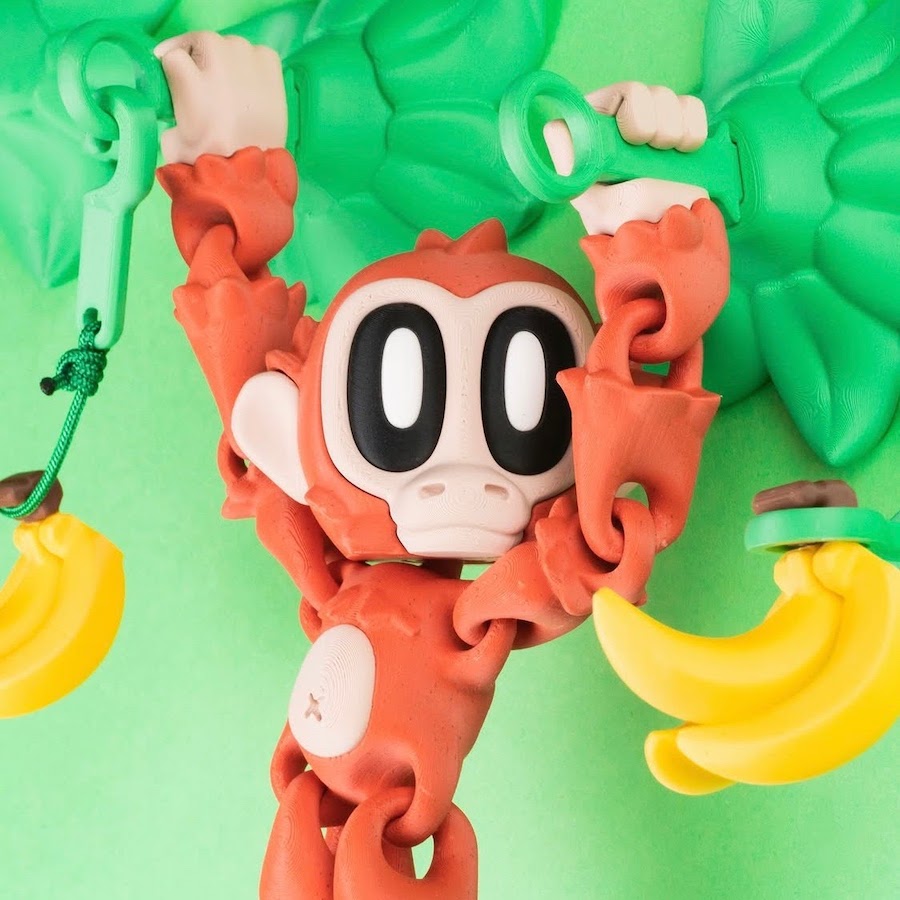 Jamun the Monkey - Set of 3 (Three Monkey+Three Magnetic Flower+Three Banana)