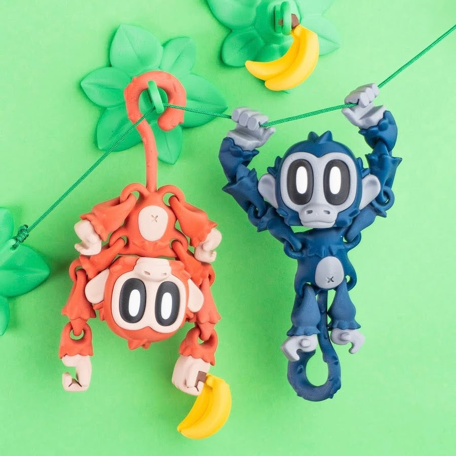Jamun the Monkey - Set of 3 (Three Monkey+Three Magnetic Flower+Three Banana)