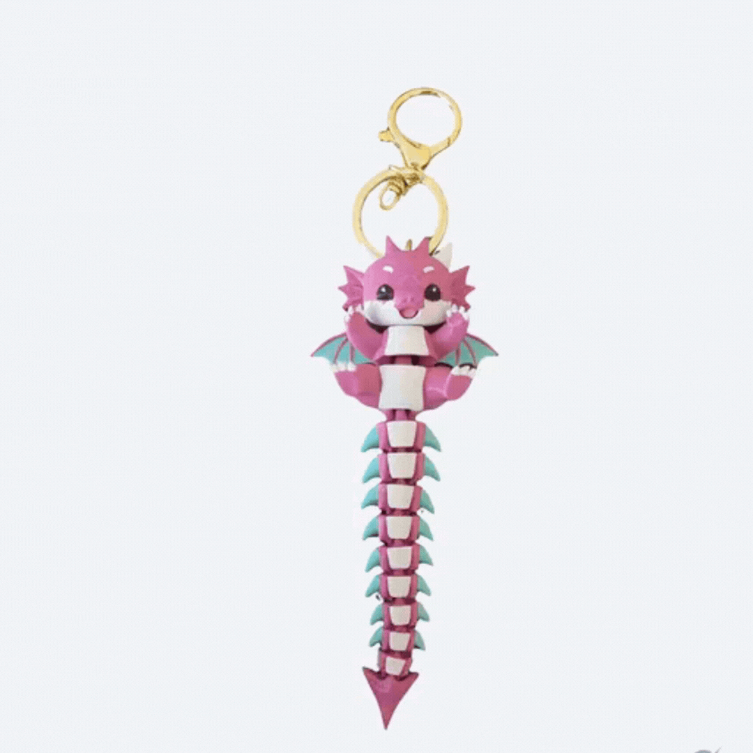 Cute Dragon 3D Printed Keychain | Backpack, School Bag & Car Key Charm | Eco-Friendly Gift by Jiggle Jug