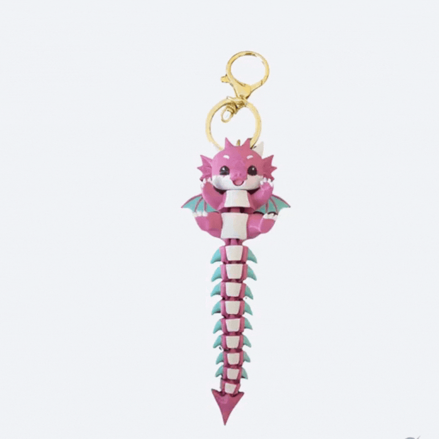 Cute Dragon 3D Printed Keychain | Backpack, School Bag & Car Key Charm | Eco-Friendly Gift by Jiggle Jug
