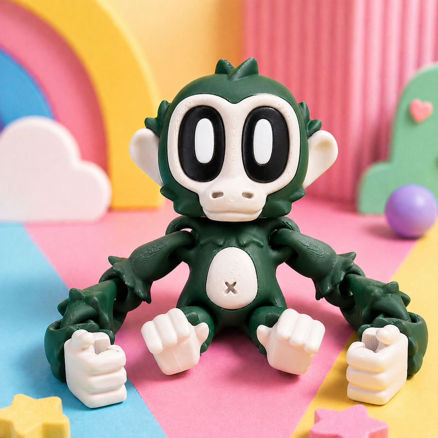 Jamun the Monkey - Set of 3 (Three Monkey+Three Magnetic Flower+Three Banana)