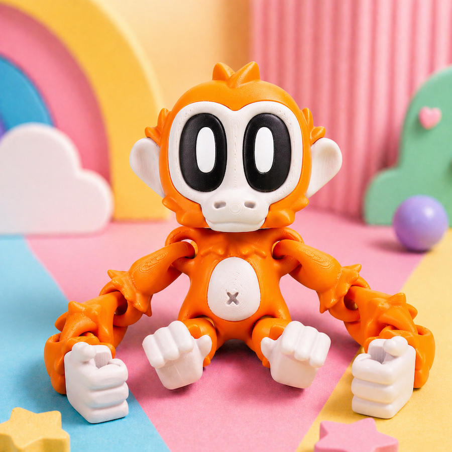 Jamun the Monkey - Set of 3 (Three Monkey+Three Magnetic Flower+Three Banana)