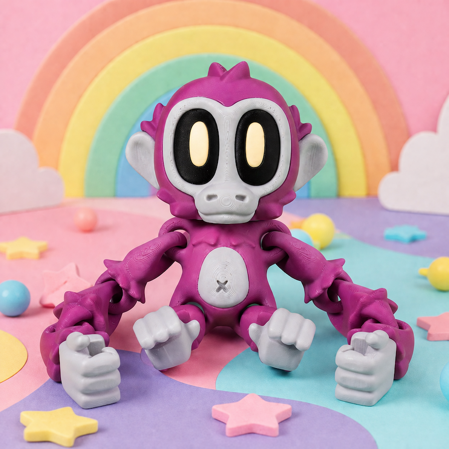 Jamun the Monkey - Set of 3 (Three Monkey+Three Magnetic Flower+Three Banana)
