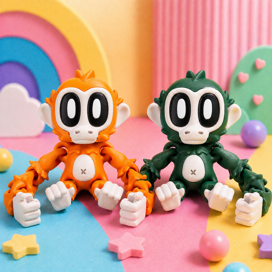 Jamun the Monkey - Set of 2 (Two Monkey+Two Magnetic Flower+Two Banana)
