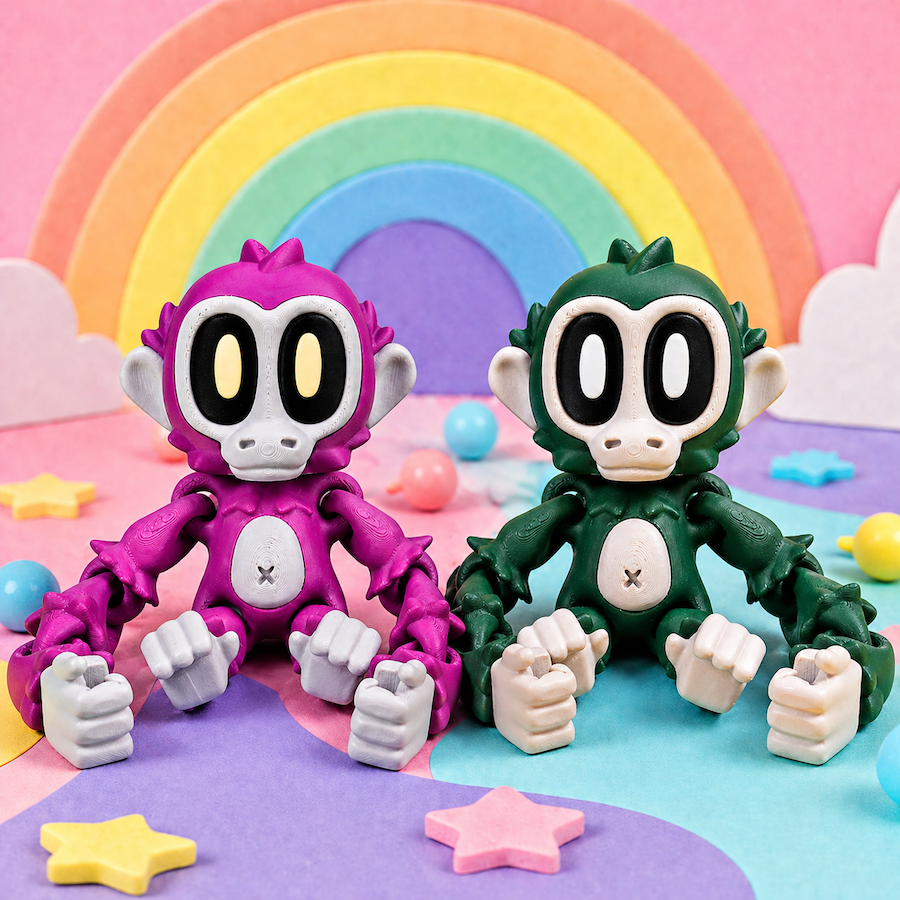 Jamun the Monkey - Set of 2 (Two Monkey+Two Magnetic Flower+Two Banana)