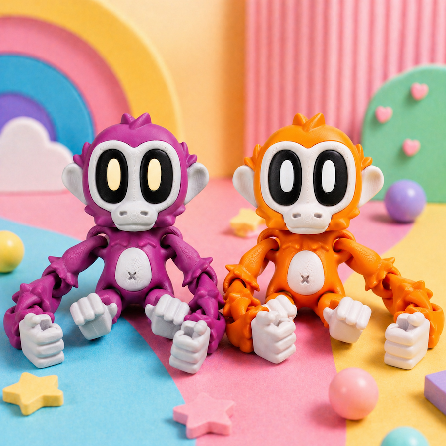 Jamun the Monkey - Set of 2 (Two Monkey+Two Magnetic Flower+Two Banana)
