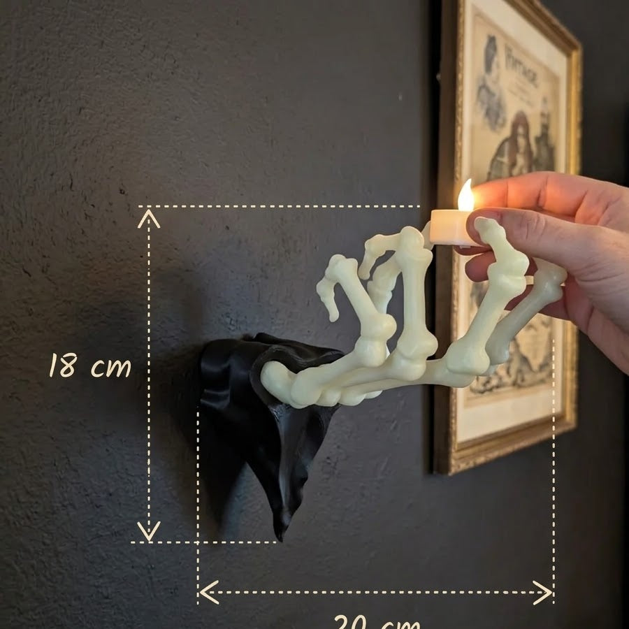 Glow-in-the-Dark Skeleton Candle Holder 💀🕯️