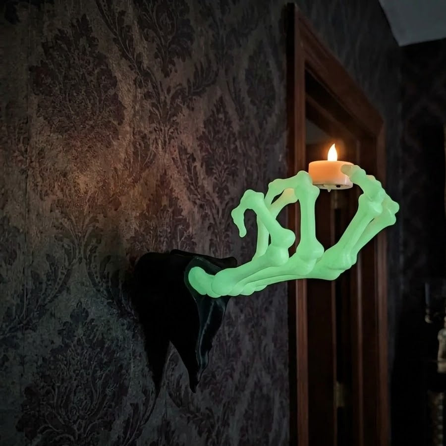 Glow-in-the-Dark Skeleton Candle Holder 💀🕯️