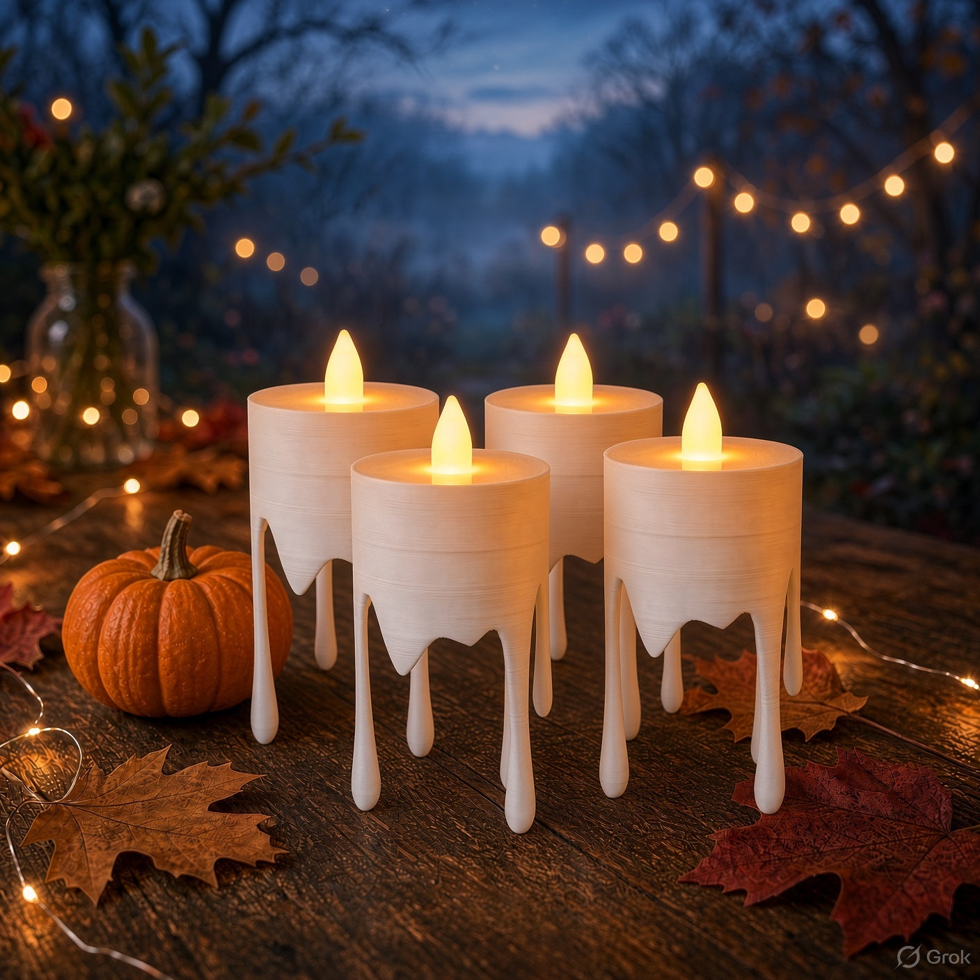 🕯️ Floating Dripping Candles | Set of 4